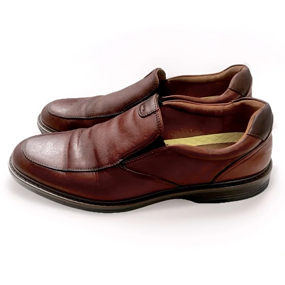 Florsheim Norwalk Moc Toe Slip-On Leather Shoes Men’s‎ 11 Brown Classic Comfort